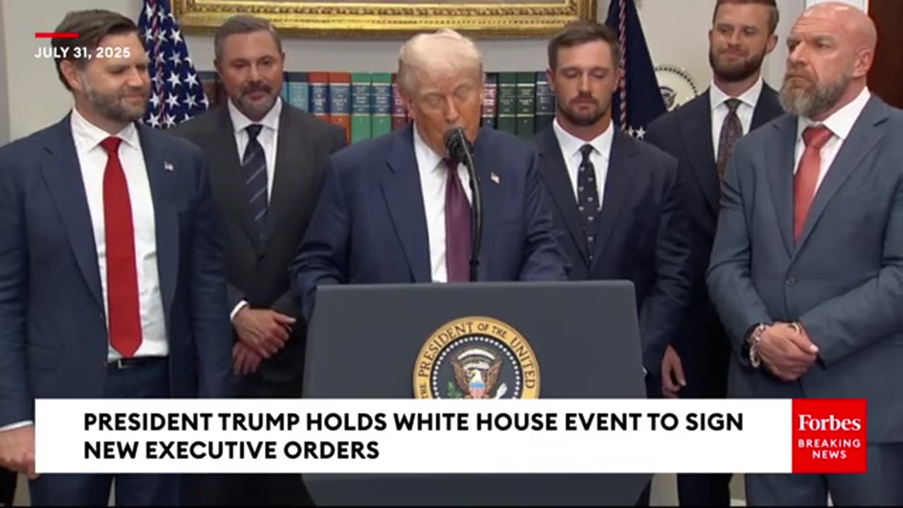 President Trump Takes Multiple Questions From Reporters At White House Event.