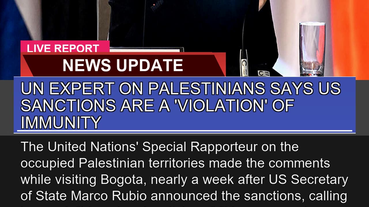 UN Expert on Palestinians Says US Sanctions Are a