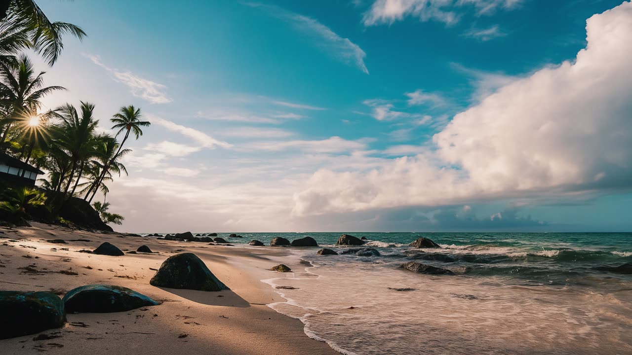 Tropical Beach Bliss in 2K | Relaxing Natural Background 🌴🌊