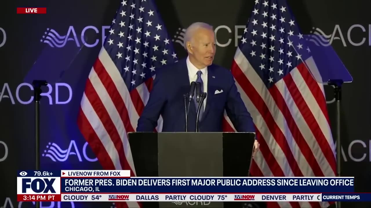 Biden's back.. Biden delivers first speech since leaving office
