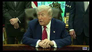 President Donald Trump signs an executive order on nuclear energy