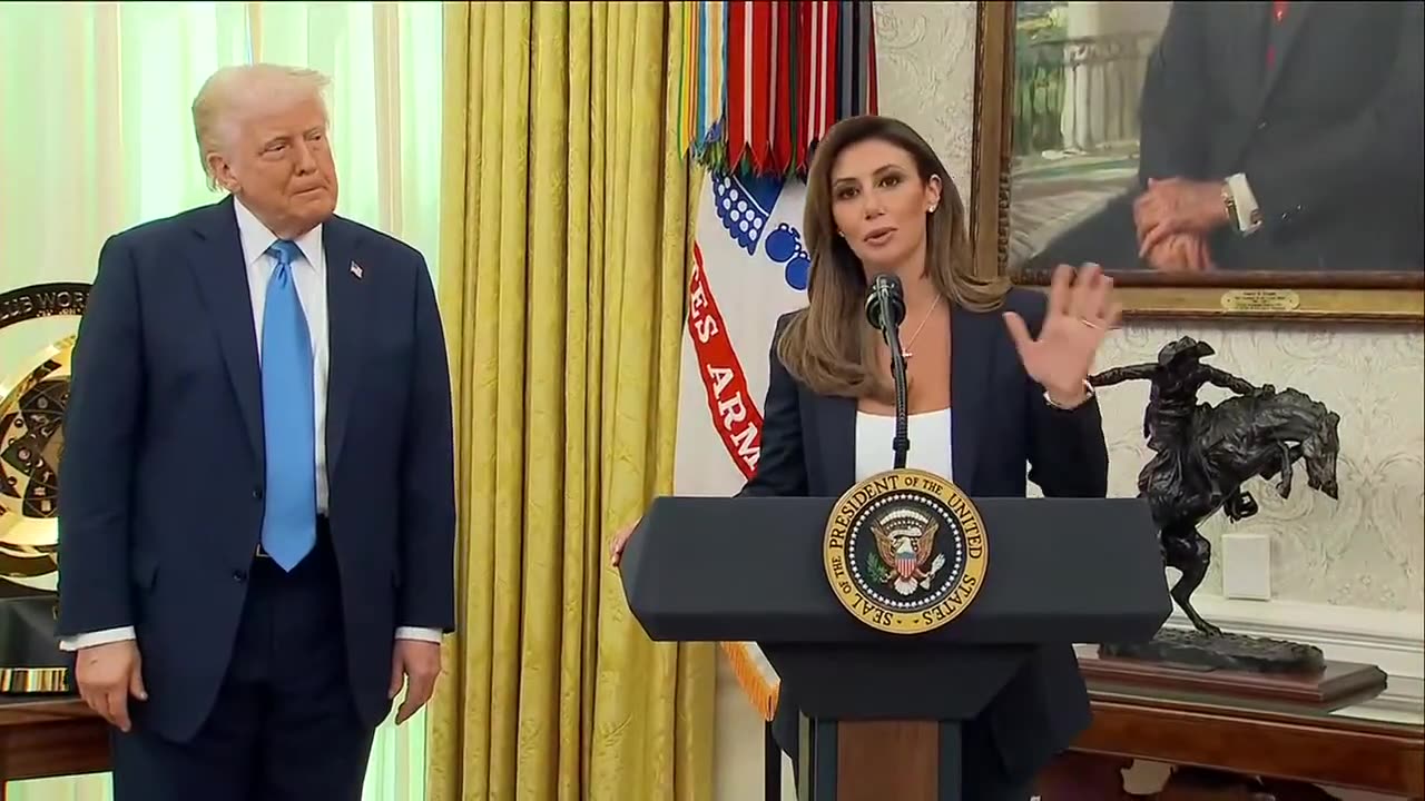 President Donald Trump participates in the swearing-in ceremony for Alina Habba - March 28, 2025