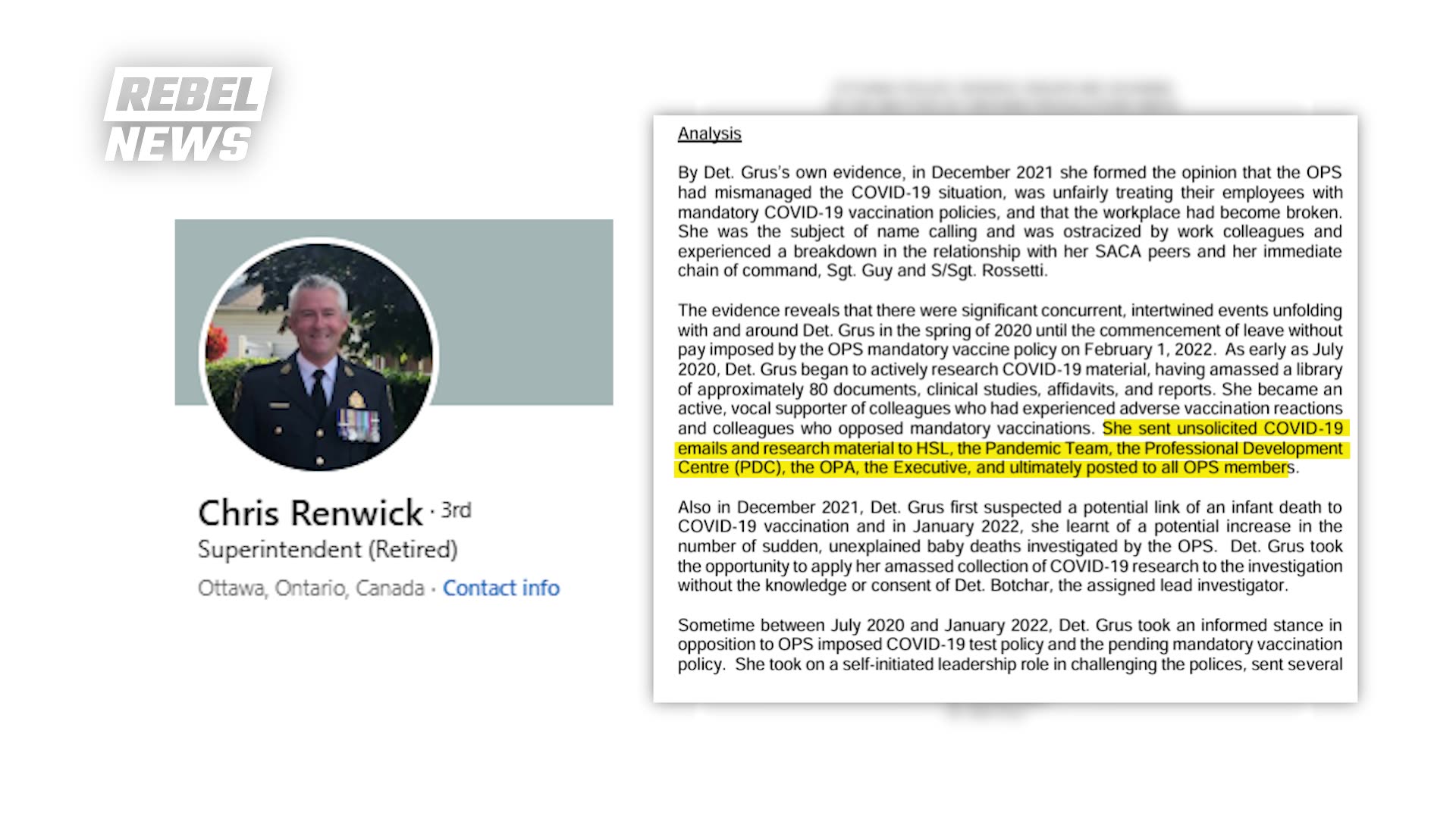 Ottawa Detective Helen Grus found GUILTY of discreditable conduct in vaccine probe case