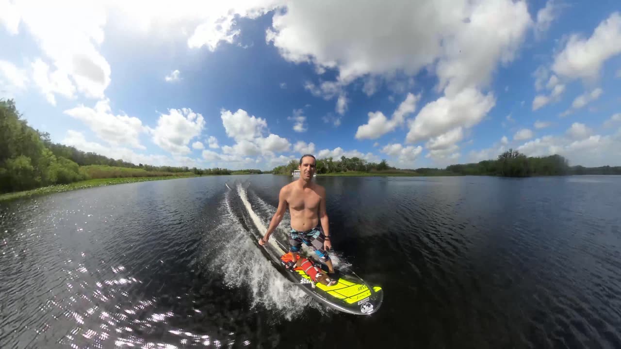 Jetsurf with My Dog Bean Through Florida River