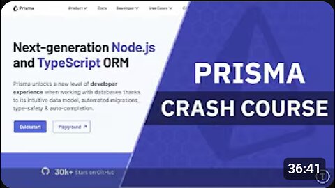 Prisma Crash Course 🚀 Node.js & TypeScript ORM Tutorial for Beginners
