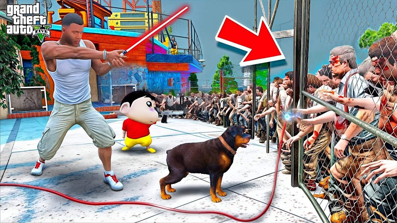 Franklin & Shinchan FIGHT 1,000 ZOMBIES in GTA 5! (Zombie Apocalypse)