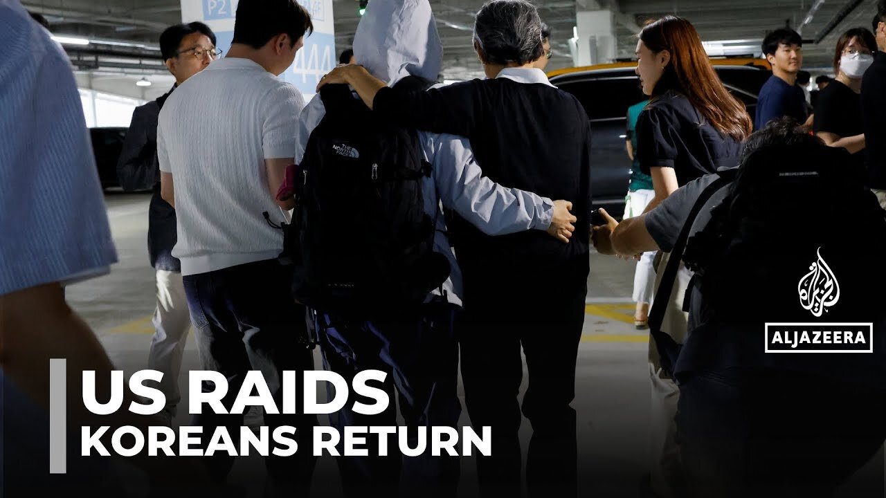 US immigration raids: South Koreans detained at factory return home