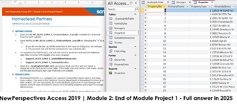 New Perspectives Access 2019 | Module 2: End of Module Project 1 | Homestead Partners (Update 2025)