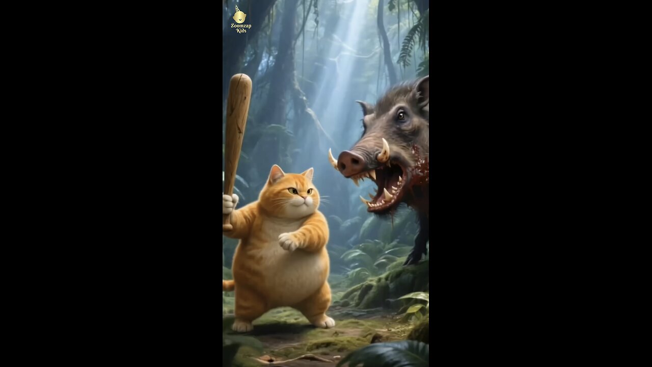 Cat And Pig funny Fight🤣😹🐗| #funnyanimals #cat #ai #shortsfeed