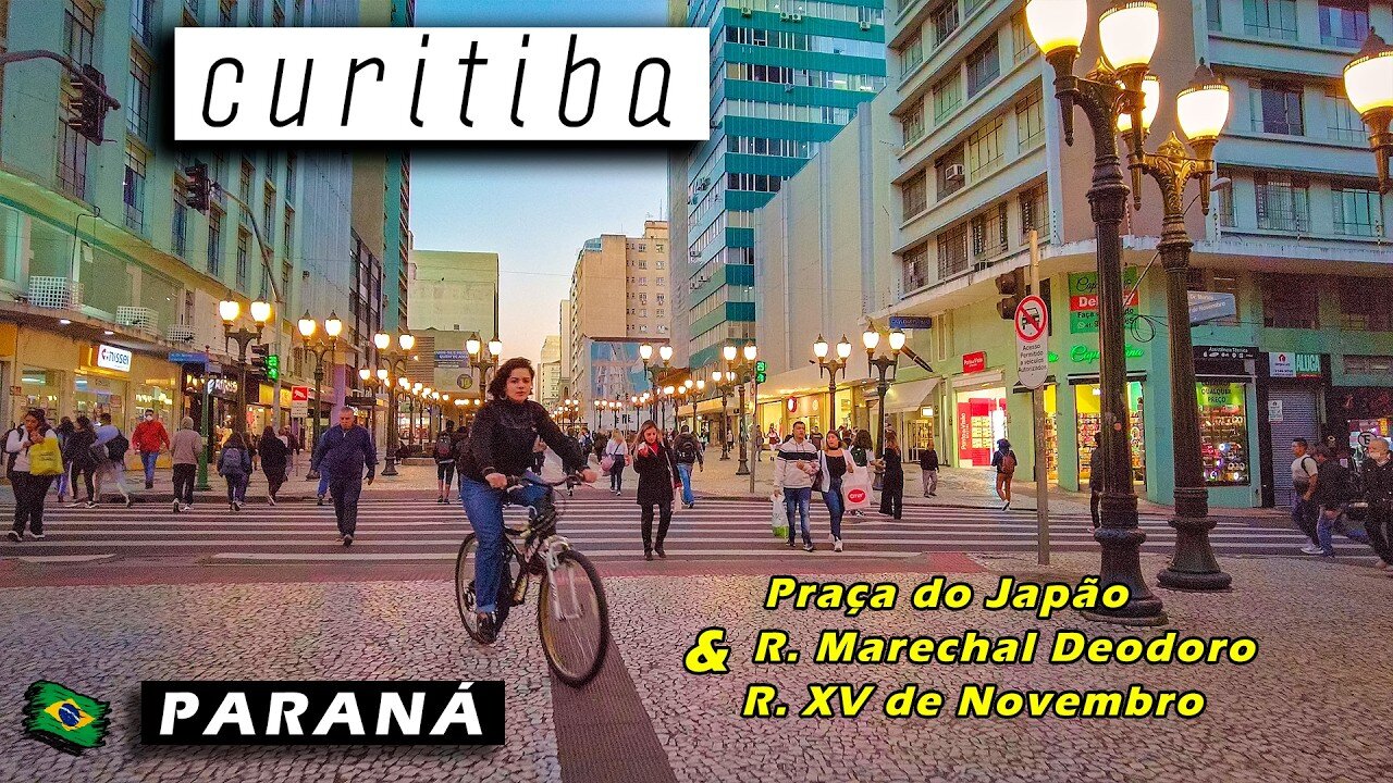 Walking in CURITIBA — JAPAN SQUARE & DOWNTOWN STREETS — Paraná, Brazil 🇧🇷 【 4K UHD 】
