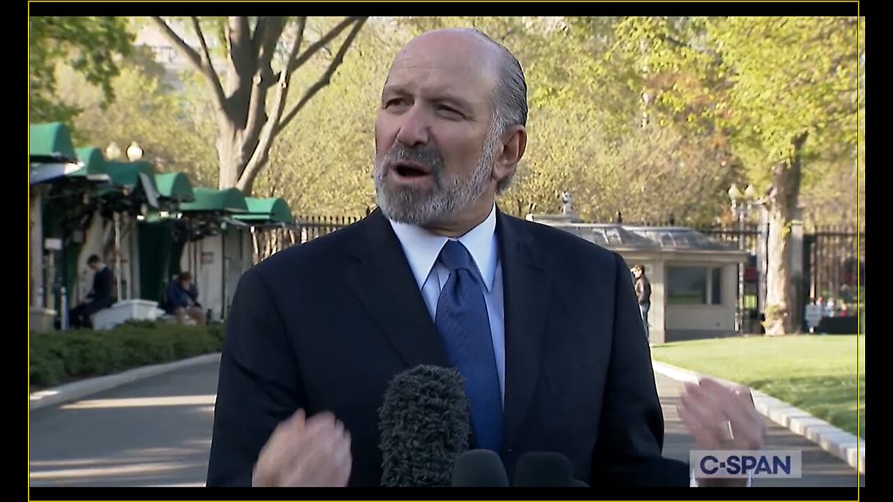 Commerce Secretary Lutnick Speaks to Reporters After Tariffs Pause Announcement