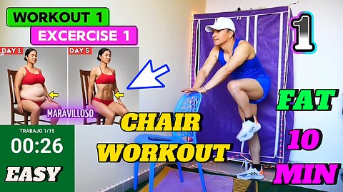 🟣Burn fat❤️😍Lose⚖️weight with the chair 🪑At home we go🛖It's possible💪