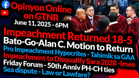 Impeachment Returned 18-5 | Impeachment Plot to Disqualify Sara 2028 - Imee | GTNR Ka Mentong Ka Ado