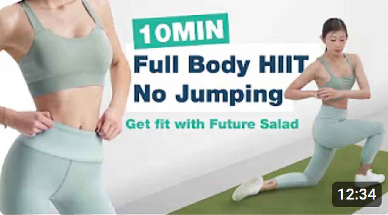 10 mins No Jumping Full Body HIIT for Fat Burn | Get Fit with Future Salad ~ Emi