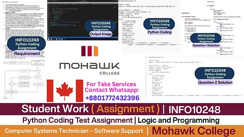 Client Work ( Assignment) | INFO10248 Python Coding Assignment | Mohawk College