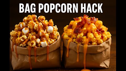 Bag Popcorn Hack – Marshmallow Caramel Cascade & Cheddar Bacon Hot Honey
