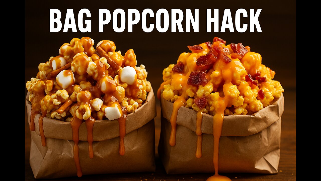 Bag Popcorn Hack – Marshmallow Caramel Cascade & Cheddar Bacon Hot Honey