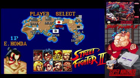Street Fighter II (Super Nintendo) - E. Honda gameplay