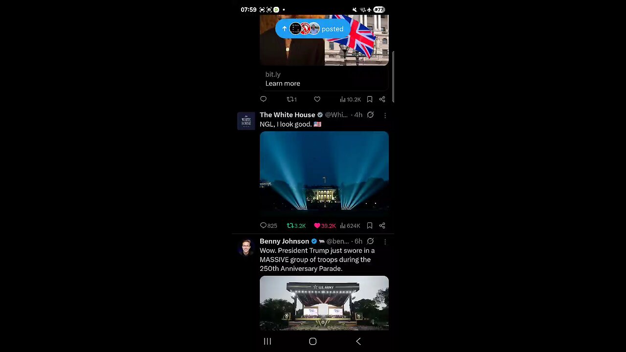 14/06/2025 posts on X after 250 y Military Parade