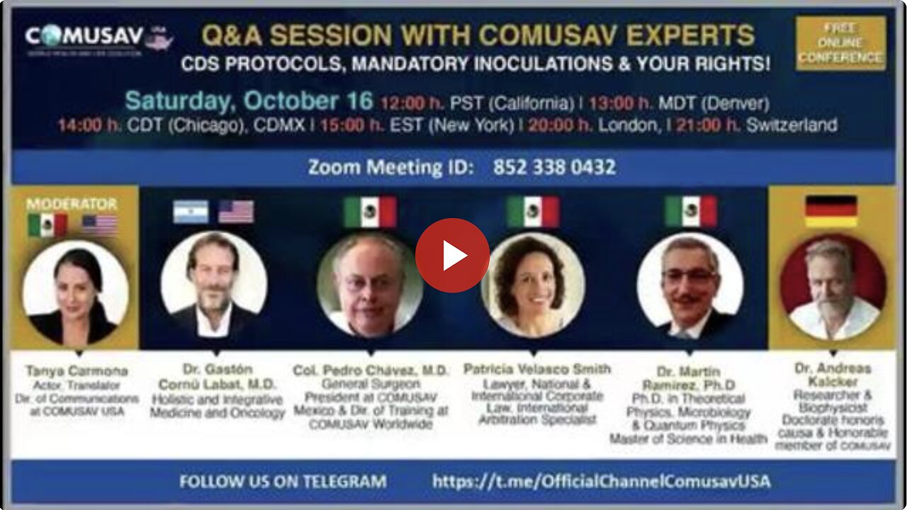 COMUSAV Scientists, Doctors, Lawyers Fighting The Cabal & Graphene Agenda With 'Chlorine Dioxide'
