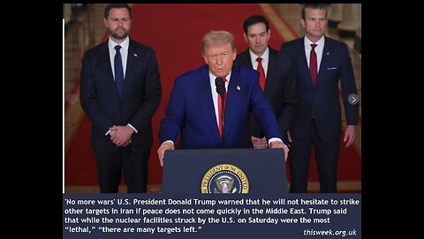 Trump Bombs Iran To Save Netanyahu; BoE Owns Press/Politics' UK's Fake Human DNA; UK Peace Gp Banned