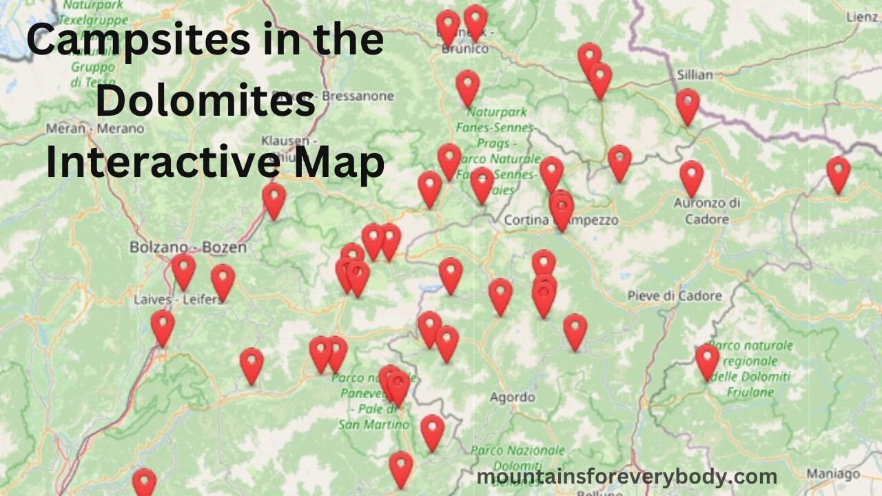 Campsites in the Dolomites - Interactive Map