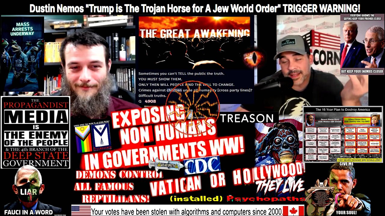 Dustin Nemos "Trump is The Trojan Horse for A Jew World Order" TRIGGER WARNING! (compilation)