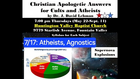 Christian Apologetics to Atheists, Agnostics - Dr David Lehman (17 July 2025)