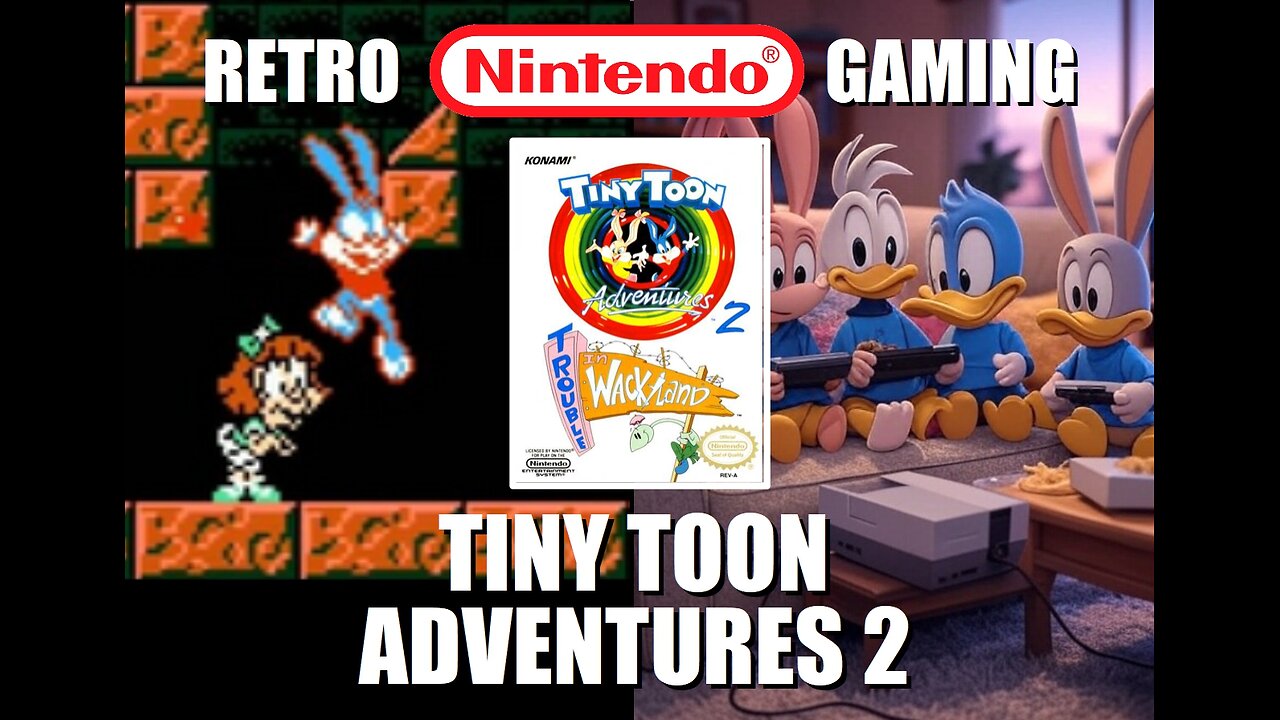 Tiny Toons Adventures 2 (NES): Hop on the WackyLand Rides to fight Montana Max with BrightGaming