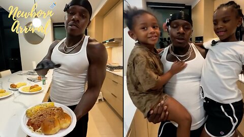 "Lil No Knife" DaBaby Proves To His Daughters He Can Cook Spaghetti Better Than Kya! 👨🏾‍🍳