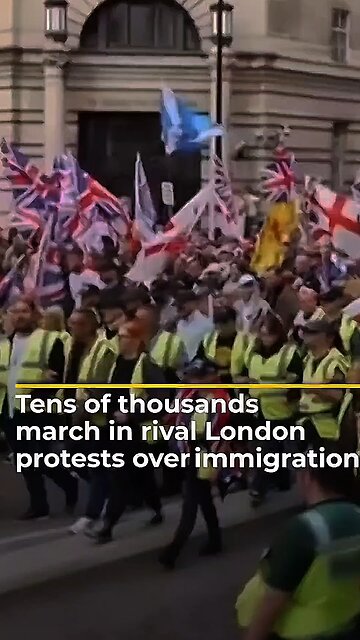Ten Thousand protests rival in London