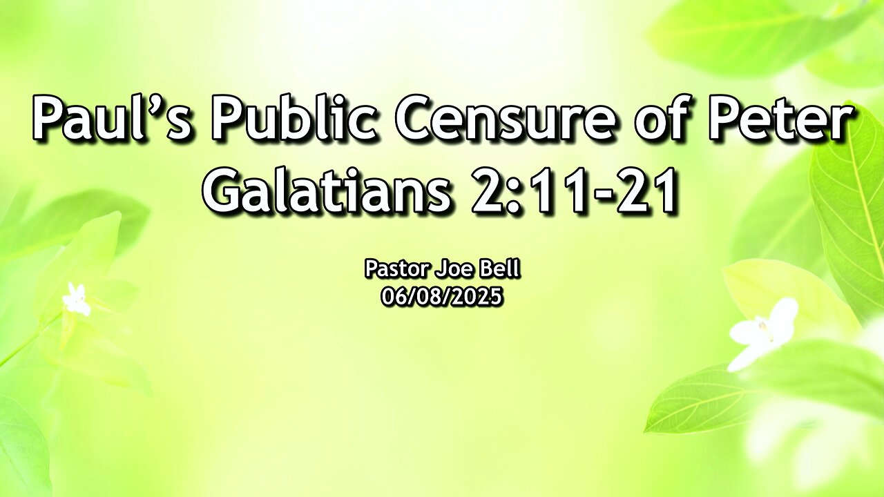 Paul's Public Censure of Peter