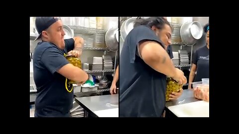 Woman Easily Opens Jar After Watching Men Struggle