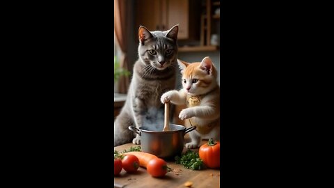 Kittens cat cook 🥰 #shorts #animals #reels #viral