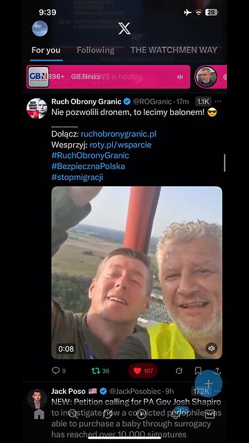 In Polish : ROG: patriots patrolling border in hot air baloon