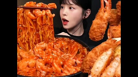 Spicy food asmr eating
