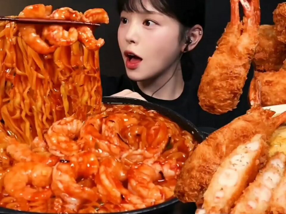 Spicy food asmr eating