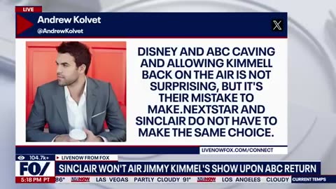 Sinclair will not air Jimmy Kimmel’s return to late-night