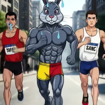 Rabbit Running a Marathon