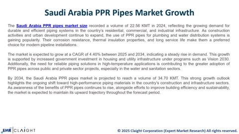 Saudi Arabia PPR Pipes Market Size, Share, Growth | 2034