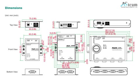 MOXA MGate MB3180 1 port standard Modbus gateway