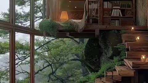 Rainy Day Retreat with Glass Walls, Fireplace.