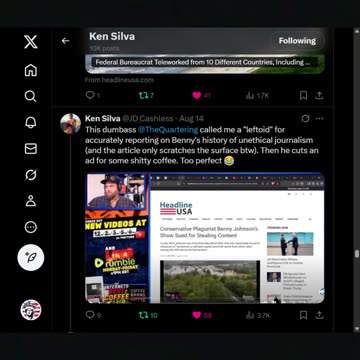 Conservative Plagiarist Benny Johnson’s Show Sued for Stealing Content