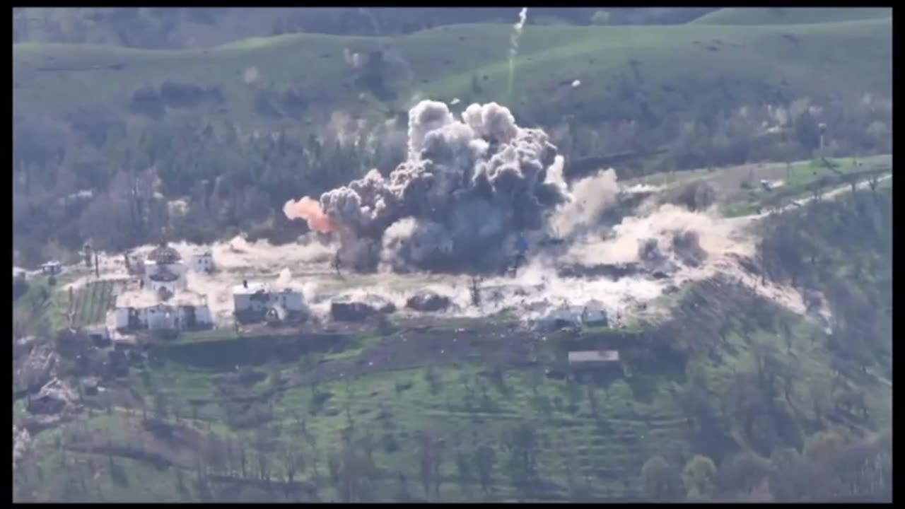 Russian bombing a temporary deployment point of Ukrainian troops
