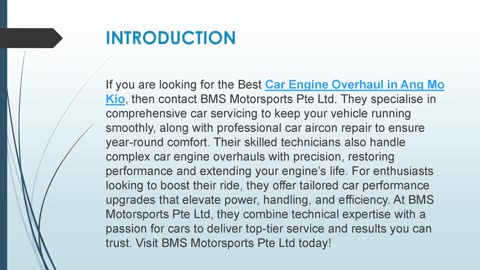 Best Car Engine Overhaul in Ang Mo Kio