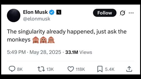 Singularity, Event Horizon & mark of the beast. Elon / Trump just hooked us up to AI & Pretend fight
