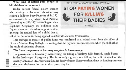 Australian Government Pays to Kill Babies