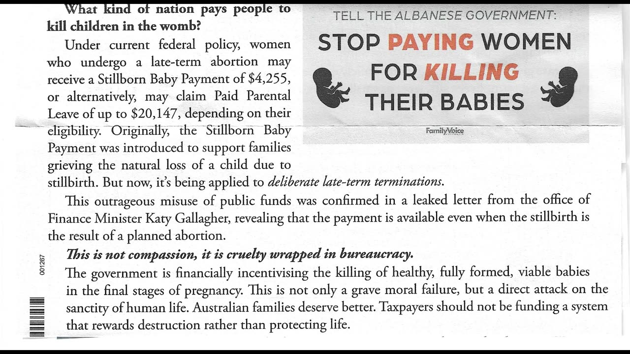 Australian Government Pays to Kill Babies