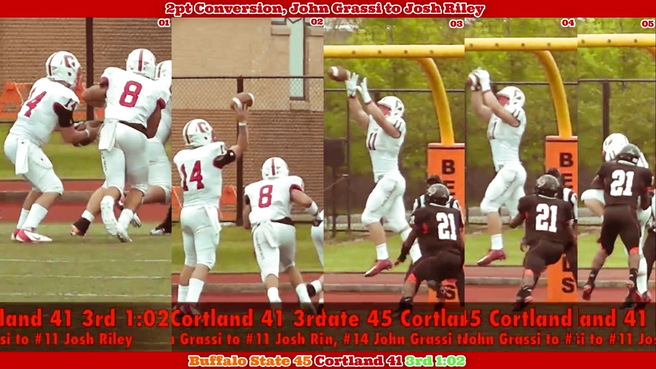 Prototype 400: Cortland's 2pt conversion, John Grassi to Josh Riley vs Buffalo State