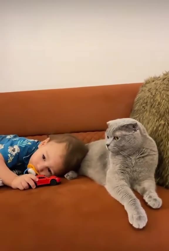 "Baby and Cat Best Friends Forever ❤️"